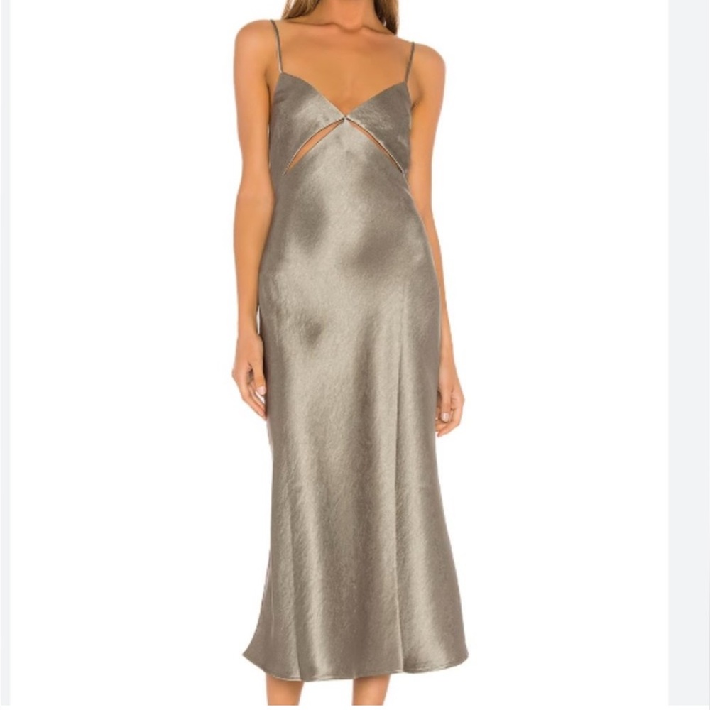 Bec + Bridge Mila Midi Khaki Dress